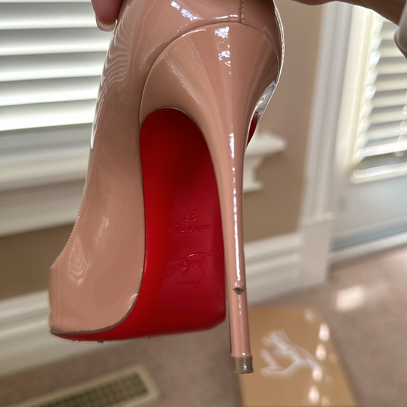 Christian Louboutin Pigalle Follies 100mm Patent Nude Heels, size 37 - Picture 11 of 13